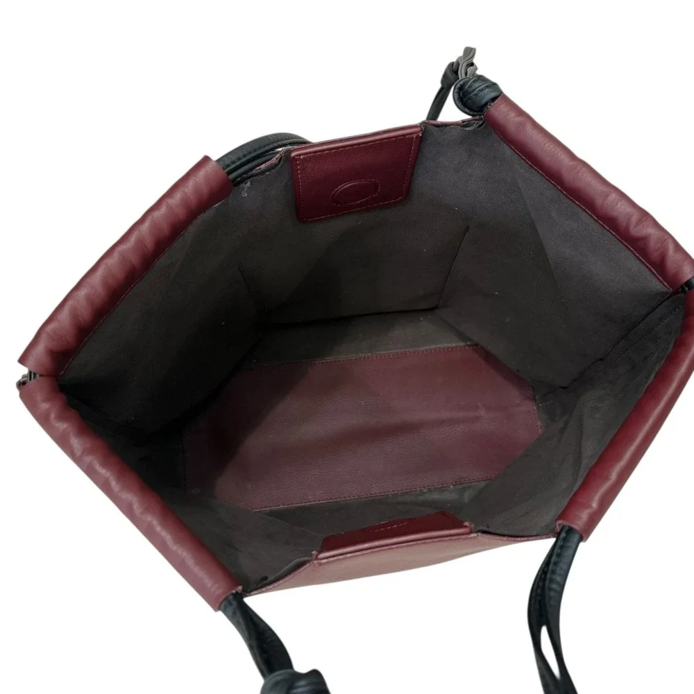 Von Holzhausen Tote Bag Burgundy Vegan Slip Pocket Magnetic Made in Italy